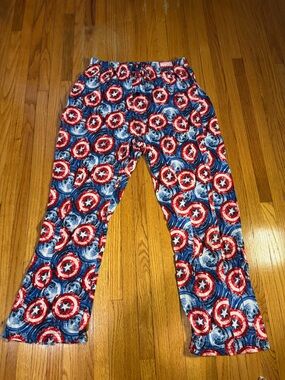 Marvel Captain America Pajama Pants Medium Shield Print